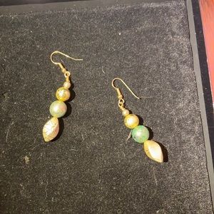 Multi stones drop earrings
